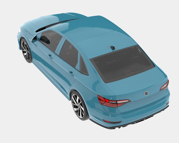 Automóvel moderno isolado no fundo ilustração de renderização 3D