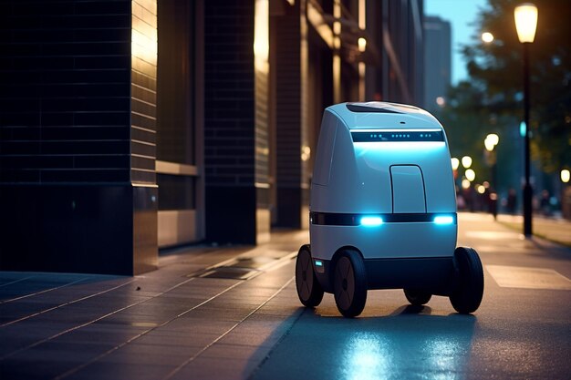 Foto automóvil eco electricidad autónomo tecnología entrega transporte coche robot vehículo auto inteligente