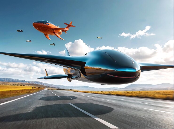 automóviles de alta tecnología y vehículos voladores