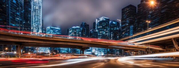 La autopista urbana Serpentine por la noche