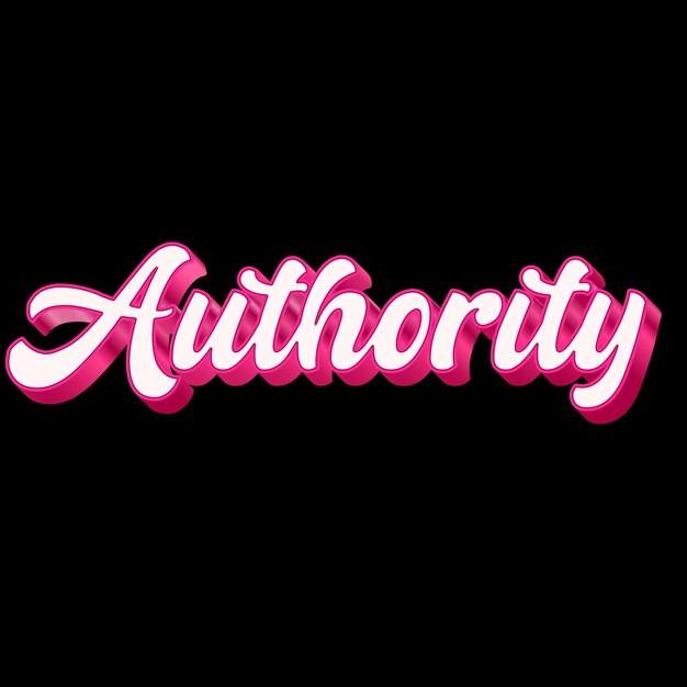 Foto autoridad tipografía diseño 3d rosa negro blanco fondo foto jpg.