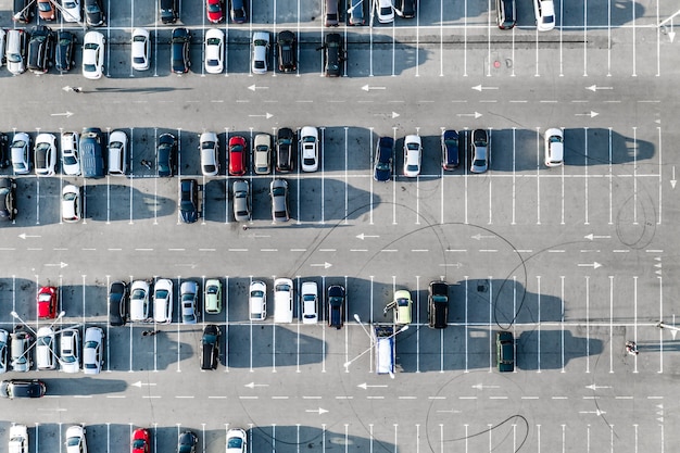 Autos parken von oben