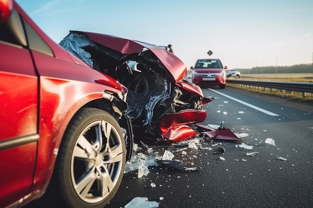 Autounfall auf der Autobahn Unfallversicherung Generative KI