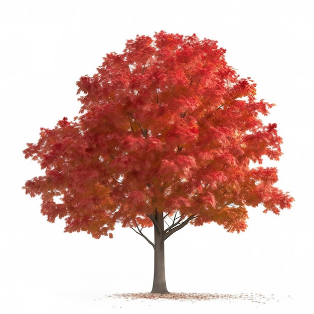 Autumn Blaze Maple isoliert auf weißem Hintergrund erzeugt KI