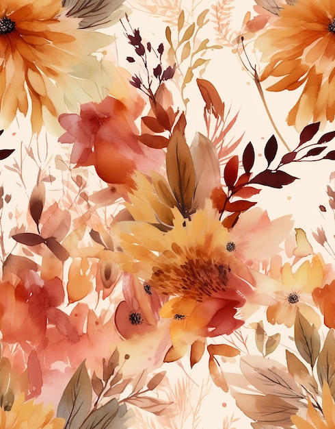 Autumn Concept Fall Patterned Background (Conceito de Outono com Padrão de Outono)