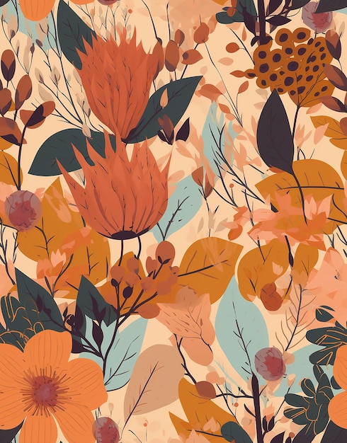 Autumn Concept Fall Patterned Background (Conceito de Outono com Padrão de Outono)