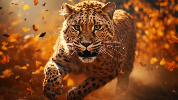 Autumn Forest Sprint Cheetah abraza la libertad