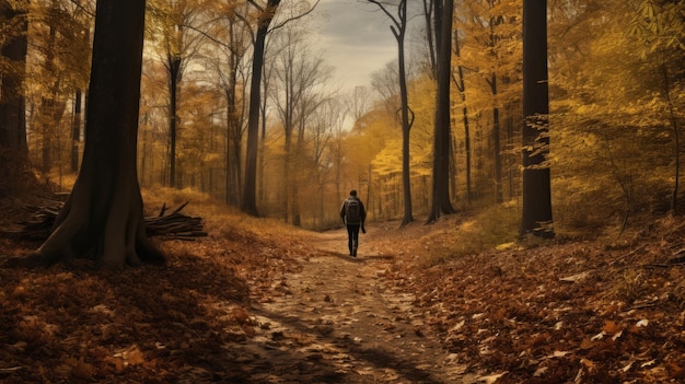 Autumn Forest Trail Uma Paisagem Fotorrealista por Mike Winkelmann