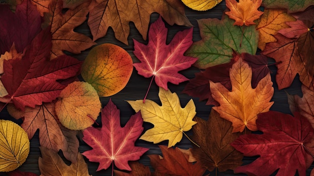 Autumn Leaves Wallpaper mit orangen und braunen Farben Generative AI