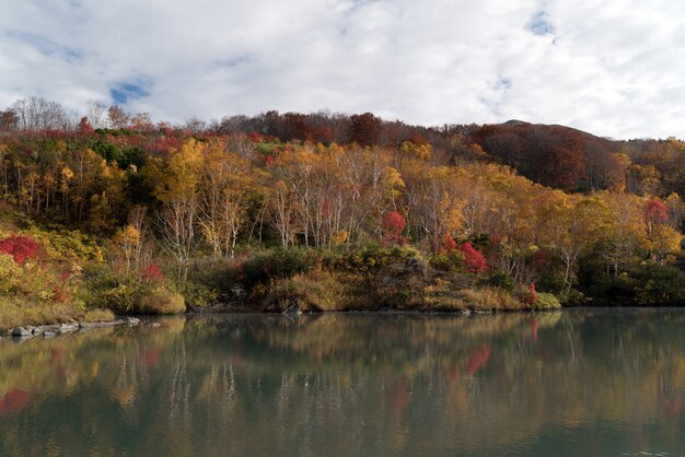 Autumn Onsen Lake Aomori Japan