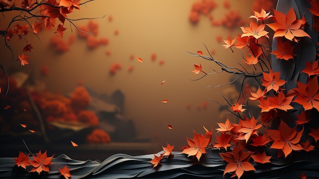 Autumn Vibes Modelo Vertical com fundo de papel rasgado