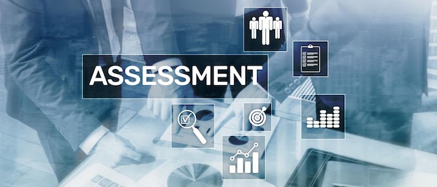 Avaliação Avaliação Medida Análise Análise Conceito de negócios e tecnologia em fundo desfocado