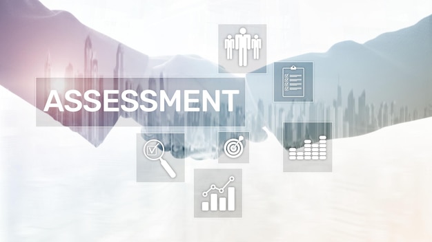 Avaliação Avaliação Medida Análise Análise Conceito de negócios e tecnologia em fundo desfocado