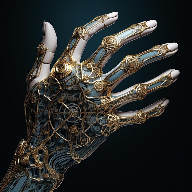 Foto avanço tecnológico futurista humanoide