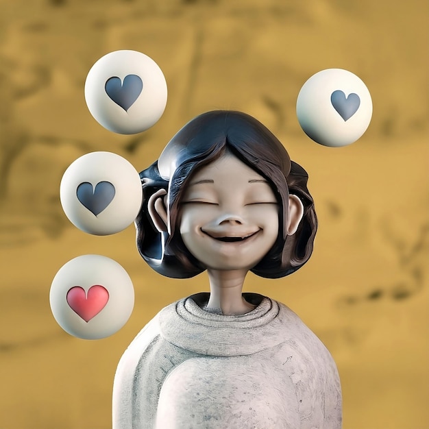 avatar de menina pensa conceito de rede social de bate-papo