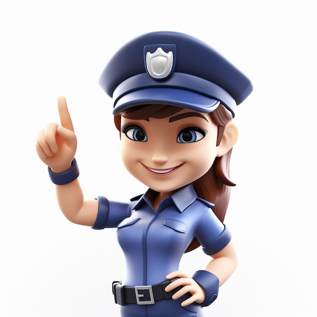 avatar de dibujos animados de oficial de policía 3d
