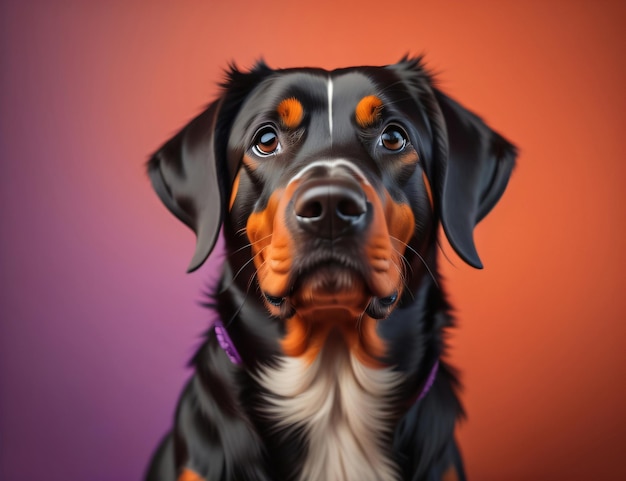 Avatar de retrato realista de perro negro