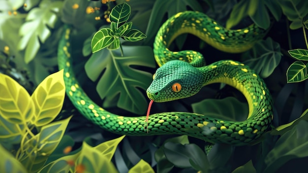 Foto avatares digitais de desenhos animados da natureza naga