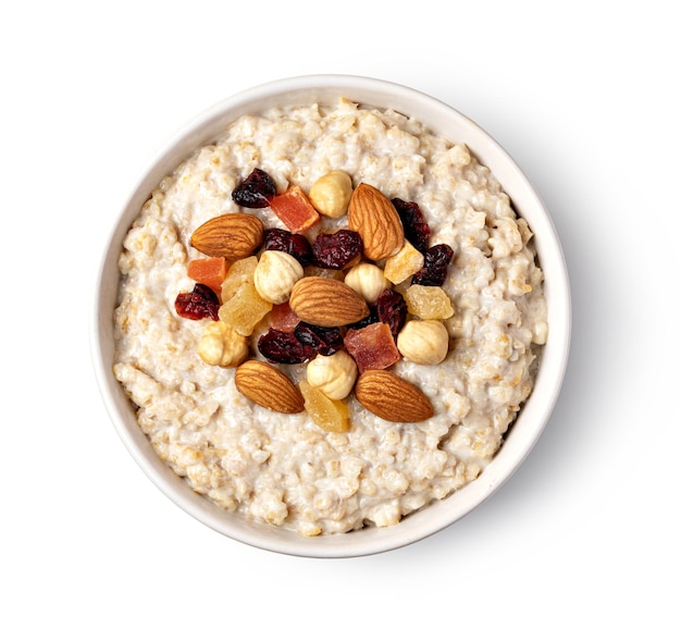 Avena preparada con frutas y bayas