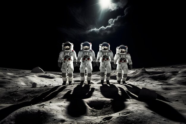 Foto aventura de cuatro astronautas en marte