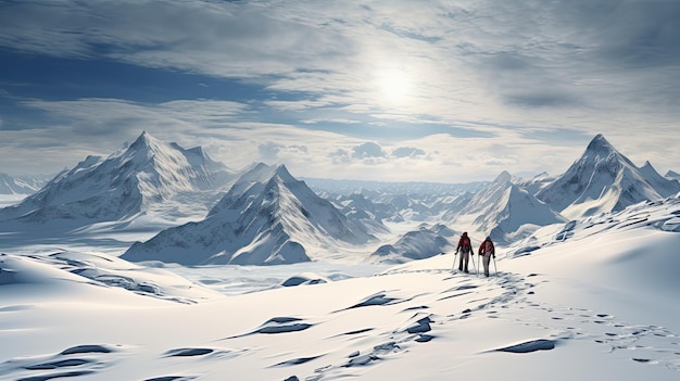 Aventura em alta altitude em montanhas majestosas