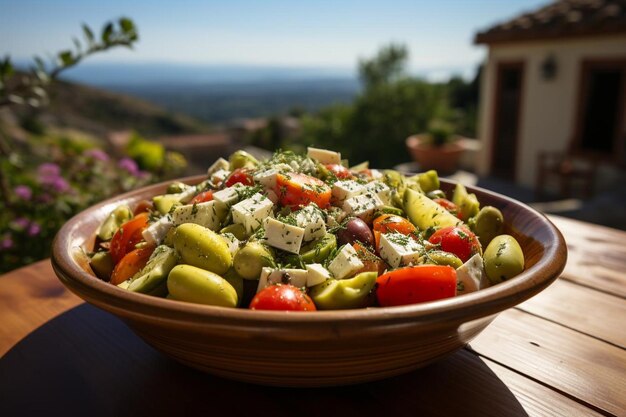 Foto la aventura de la ensalada griega de xenial