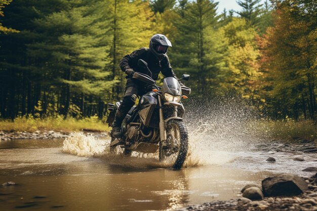 Aventura en moto elegante y velozxA