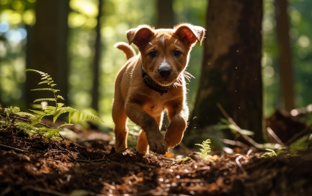 Aventura na trilha do cachorrinho explorando a floresta com o nariz no chão