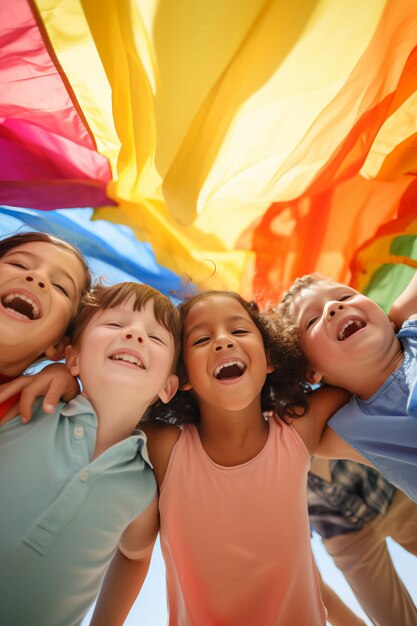 Foto las aventuras alegres de los niños en el día nacional de la salud infantil