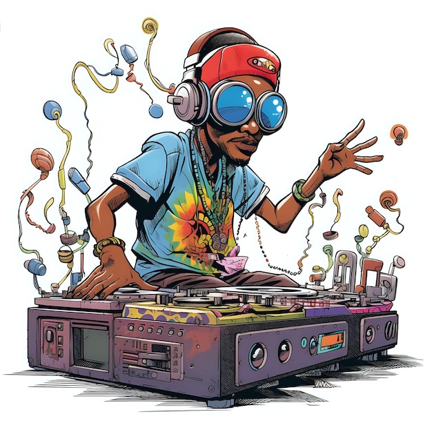 Foto las aventuras de dj doodle generado ai