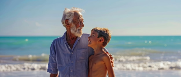 Foto aventuras hilariantes de um menino e seu avô na praia ar 73