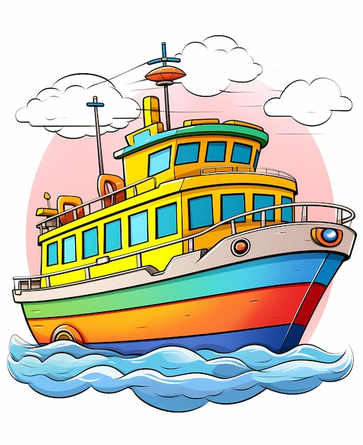 Foto aventuras mayflower dibujos animados para colorear de un barco histórico en el océano