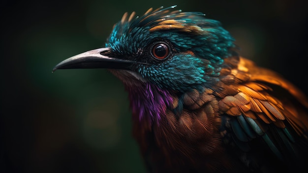 Aves coloridas close-up IA generativa