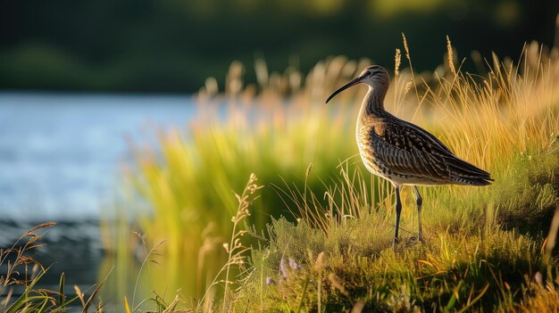 Aves en su hábitat natural al atardecer