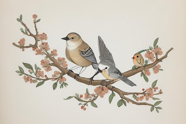 Foto avian harmony charmante illustration eines aufgestellten vogels inmitten eines eleganten flugs