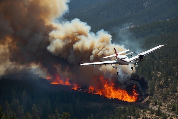 Avião a tentar apagar um incêndio
