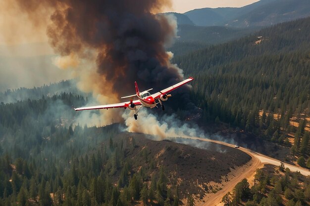 Avião a tentar apagar um incêndio