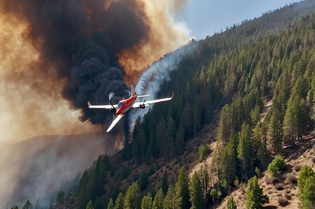 Avião a tentar apagar um incêndio