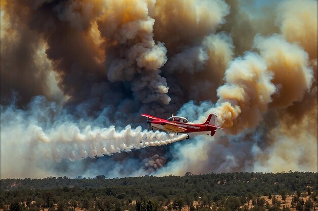 Avião a tentar apagar um incêndio