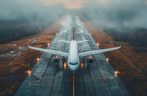 Foto avião a voar no aeroporto