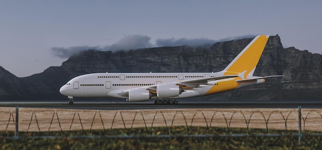 Avião branco na pista