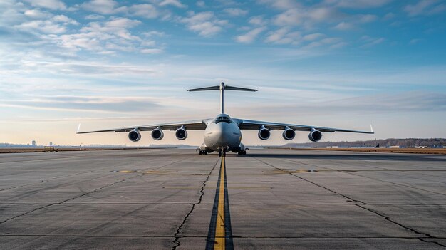 Avião de carga na pista de pouso Ícone de transporte logístico de carga aérea