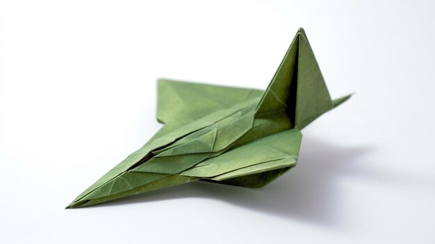 Foto avião de origami verde