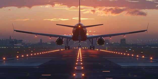 avião de passageiros decola do aeródromo IA generativa