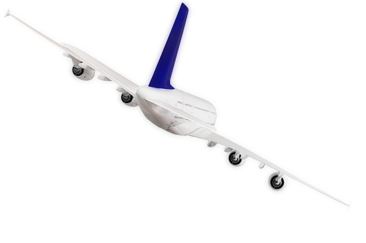 Foto avião moderno isolado no fundo branco.