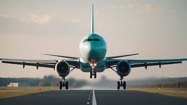Avião na pista Ilustração AI GenerativexA