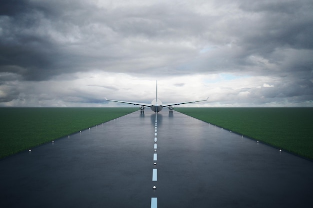 avião na pista