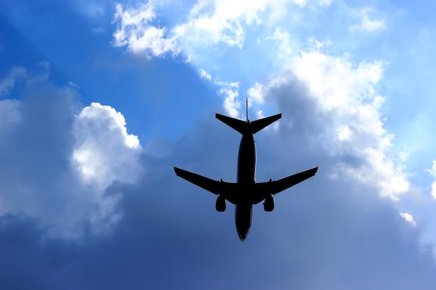 Avião no céu azul