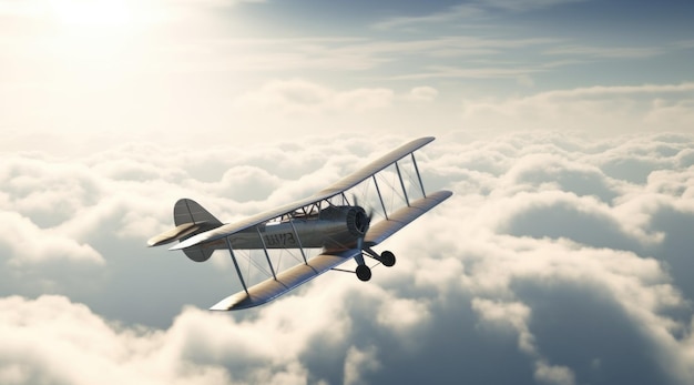 Avião no céu Ilustração AI GenerativexA