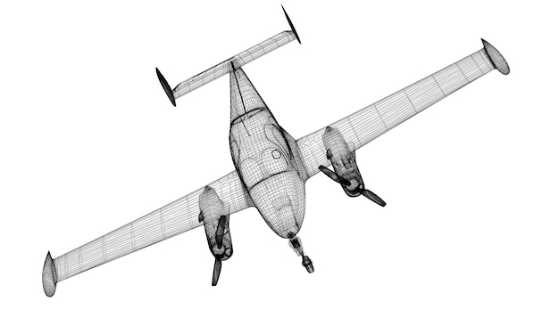 Avião pequeno Piper, estrutura da carroceria do modelo, modelo de arame